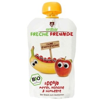 PIURE DE BANANE, MERE SI ZMEURA BIO Erdbar, 100gr