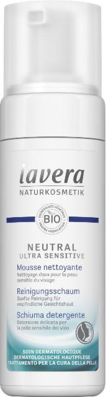 Spuma de curatare pentru ten sensibil, alergic, intolerant, Neutral, Lavera, 150 ml