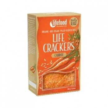  Lifecrackers cu morcovi raw bio, Lifefood, 80gr 