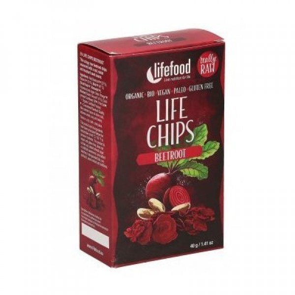 Life Chips din sfecla rosie raw bio, Lifefood